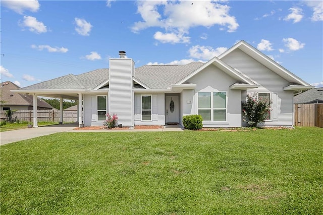 212 W Field Ct, Mandeville, LA 70471 - single story home featuring driveway, a carport, a chimney, and a shingled roof