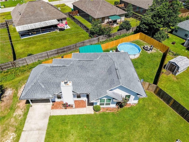 212 W Field Ct, Mandeville, LA 70471 - aerial view of property and surrounding area with a pool area