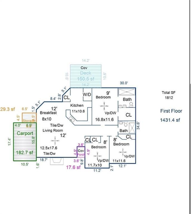 212 W Field Ct, Mandeville, LA 70471 - view of home floor plan