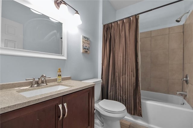 2634 Privateer Blvd, Barataria, LA 70036 - full bathroom featuring vanity, shower / bath combo with shower curtain, and tile patterned flooring