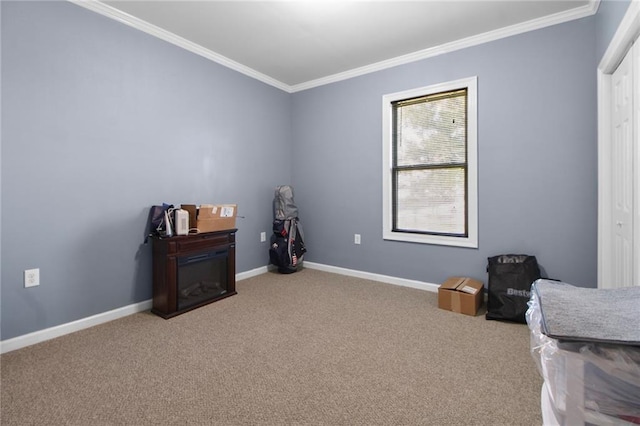 2634 Privateer Blvd, Barataria, LA 70036 - miscellaneous room with ornamental molding and carpet floors