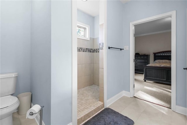 2634 Privateer Blvd, Barataria, LA 70036 - ensuite bathroom with a tile shower and tile patterned flooring