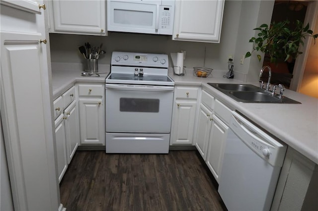 350 Emerald Forest Blvd Unit 17103, Covington, LA 70433 - kitchen with white appliances, white cabinets, dark wood-style floors, and light countertops