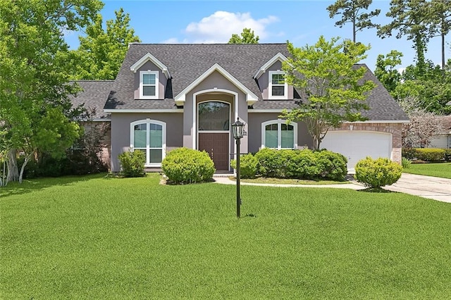 1424 Woodmere Dr, Mandeville, LA 70471 - view of front facade with a shingled roof, stucco siding, and concrete driveway