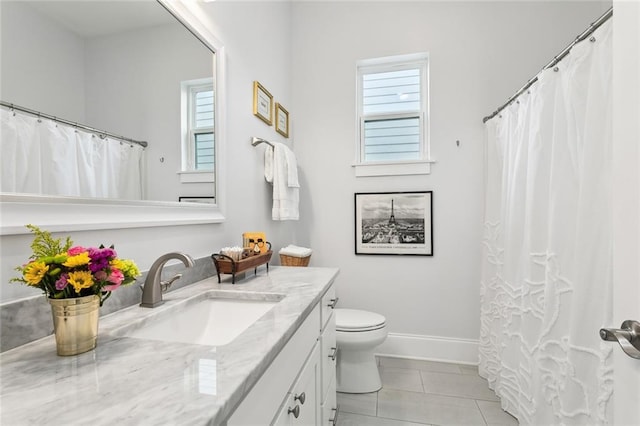 450 Carrollton Ave, Metairie, LA 70005 - bathroom with vanity, plenty of natural light, tile patterned floors, and curtained shower