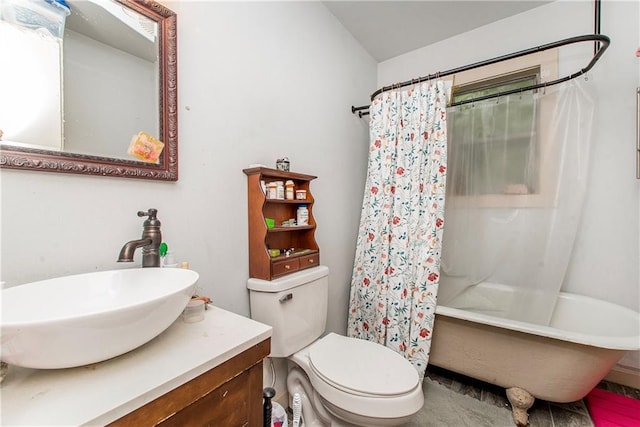262830 N Rampart St, New Orleans, LA 70117 - full bath featuring vanity, toilet, and shower / bath combination with curtain