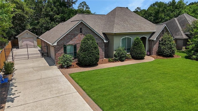 232 Old Mill Loop, Pearl River, LA 70452 - view of front of house featuring a shingled roof, concrete driveway, brick siding, and stucco siding