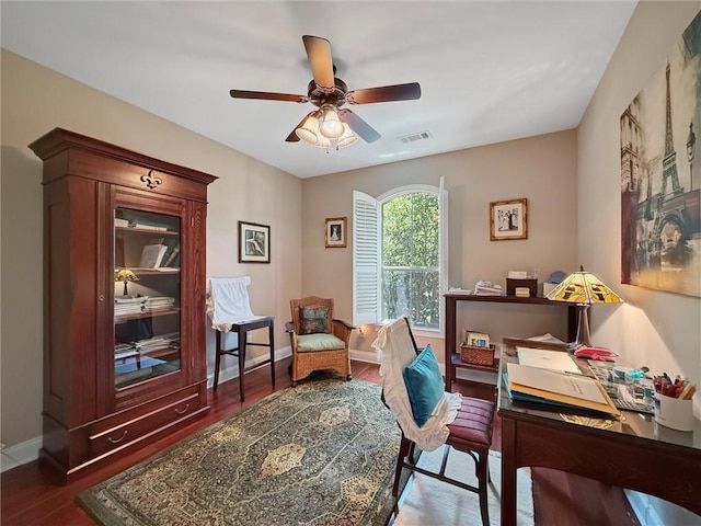 232 Old Mill Loop, Pearl River, LA 70452 - office with a ceiling fan, wood finished floors, and baseboards