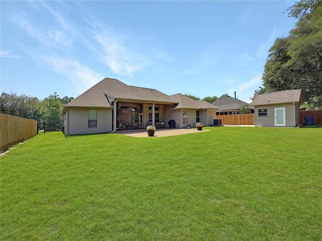 232 Old Mill Loop, Pearl River, LA 70452 - rear view of property featuring a patio, central air condition unit, and an outbuilding