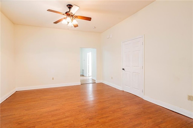 1606 N Broad St, New Orleans, LA 70119 - empty room featuring light wood finished floors, ceiling fan, and baseboards