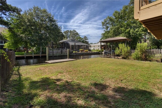 3113 Bayou View Pl, Slidell, LA 70458 - view of yard with a water view and a boat dock