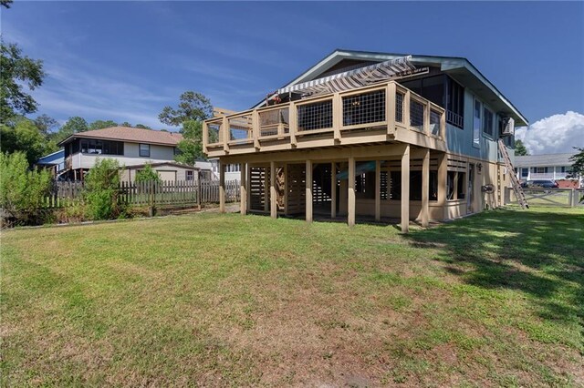 3113 Bayou View Pl, Slidell, LA 70458 - rear view of house featuring a wooden deck