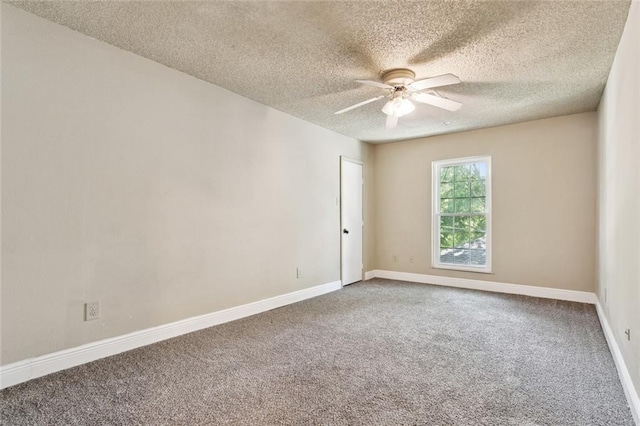 1928 Barbara Dr, Slidell, LA 70458 - empty room featuring carpet, a ceiling fan, a textured ceiling, and baseboards