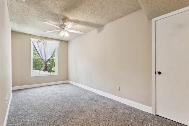 1928 Barbara Dr, Slidell, LA 70458 - carpeted spare room featuring ceiling fan, a textured ceiling, and baseboards