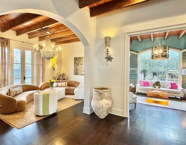 1322 S Jahncke Ave, Covington, LA 70434 - common area with wood ceiling with exposed beams