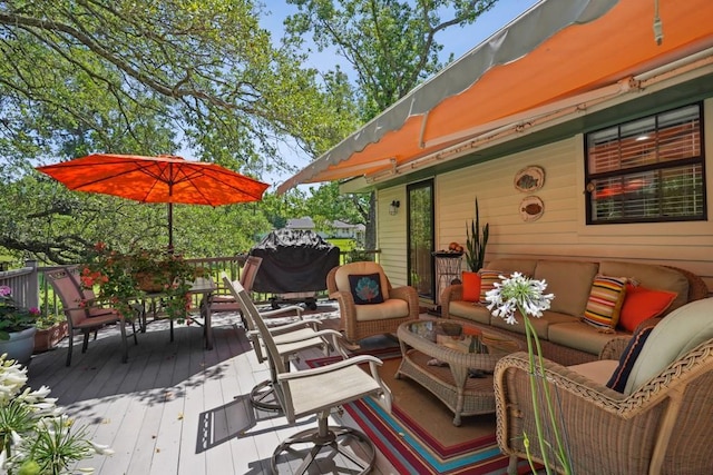 214 Tchefuncte Dr, Covington, LA 70433 - wooden terrace with outdoor lounge area