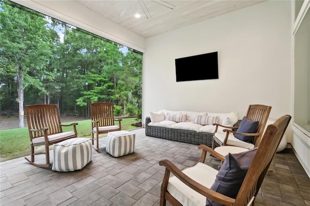 516 N Corniche Du Lac, Covington, LA 70433 - view of patio / terrace with ceiling fan and outdoor lounge area