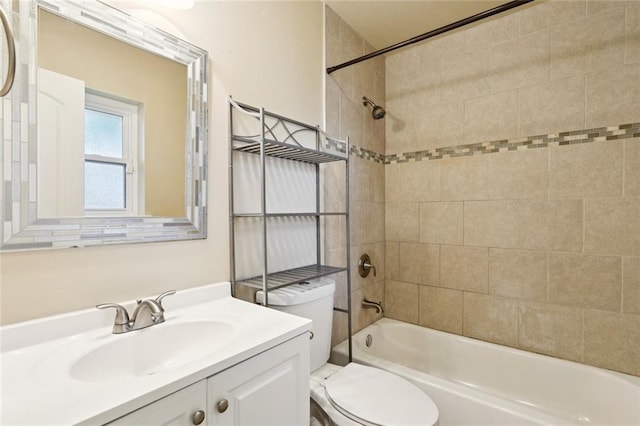 70292 I St, Covington, LA 70435 - bathroom featuring toilet, vanity, and shower / washtub combination