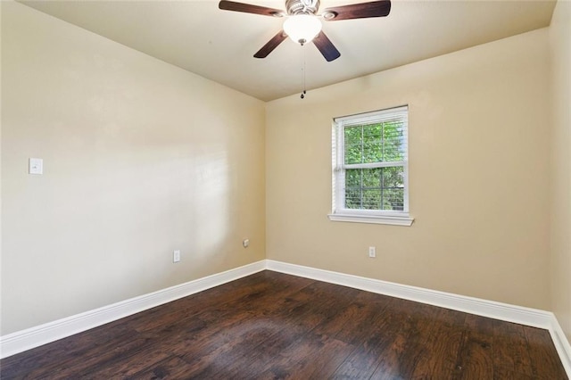 70292 I St, Covington, LA 70435 - empty room with baseboards, dark wood-type flooring, and a ceiling fan