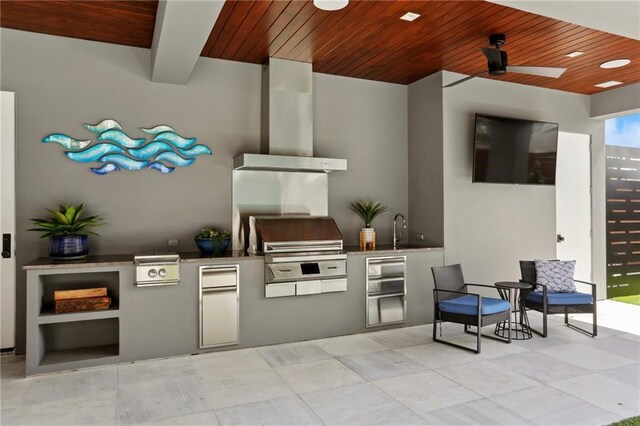 1900 Giuffrias Ave, Metairie, LA 70001 - view of patio featuring ceiling fan and a sink