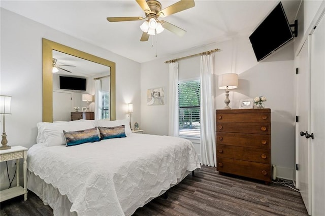 4 N Azalea Dr, Covington, LA 70433 - bedroom featuring dark wood-type flooring and ceiling fan