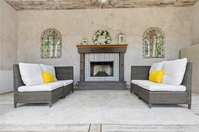 4 N Azalea Dr, Covington, LA 70433 - sitting room featuring a tiled fireplace