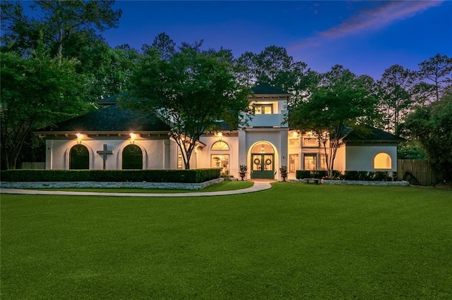 4 N Azalea Dr, Covington, LA 70433 - mediterranean / spanish home featuring french doors and stucco siding