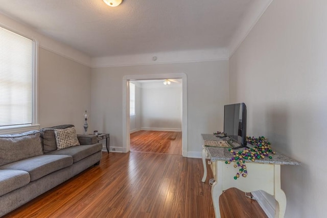 3962-64 Pauger St, New Orleans, LA 70122 - living room featuring wood finished floors and baseboards