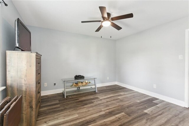 91 Rosedown Dr, Destrehan, LA 70047 - spare room with ceiling fan, wood finished floors, baseboards, and radiator heating unit