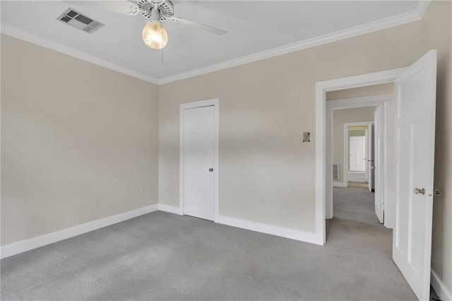 324 Fairway Dr, New Orleans, LA 70124 - unfurnished room featuring carpet flooring, a ceiling fan, ornamental molding, and baseboards