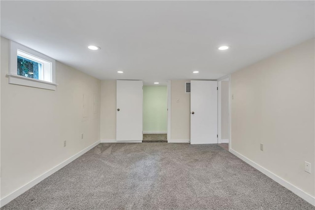 324 Fairway Dr, New Orleans, LA 70124 - below grade area featuring recessed lighting, carpet floors, and baseboards