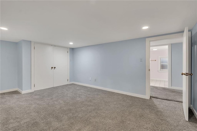 324 Fairway Dr, New Orleans, LA 70124 - finished below grade area featuring carpet, recessed lighting, and baseboards