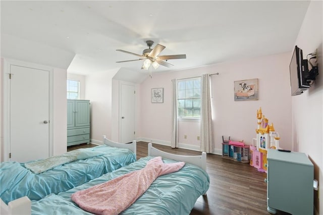 2351 Ormond Blvd, Destrehan, LA 70047 - bedroom with wood finished floors, baseboards, and a ceiling fan