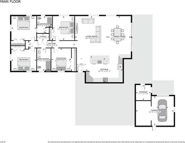 9509 Robin Ln, River Ridge, LA 70123 - property floor plan