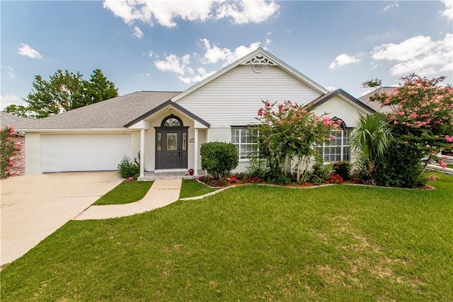 413 Moonraker Dr, Slidell, LA 70458 - view of front facade featuring a garage, driveway, and a front yard