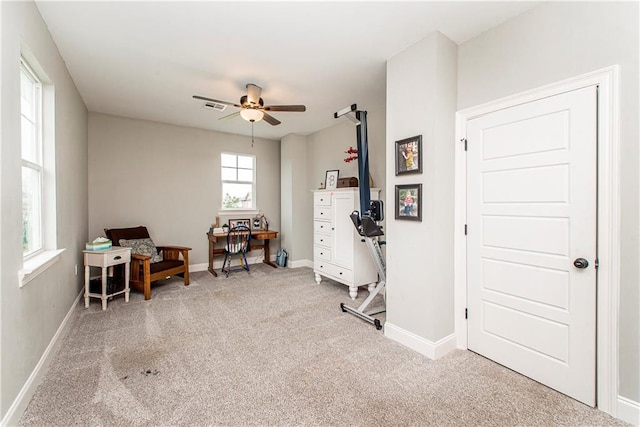 5 Leeward Ct, New Orleans, LA 70131 - living area featuring a ceiling fan and carpet