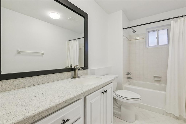 4616 Kawanee Ave, Metairie, LA 70006 - bathroom with vanity, toilet, shower / bath combination with curtain, and tile patterned flooring