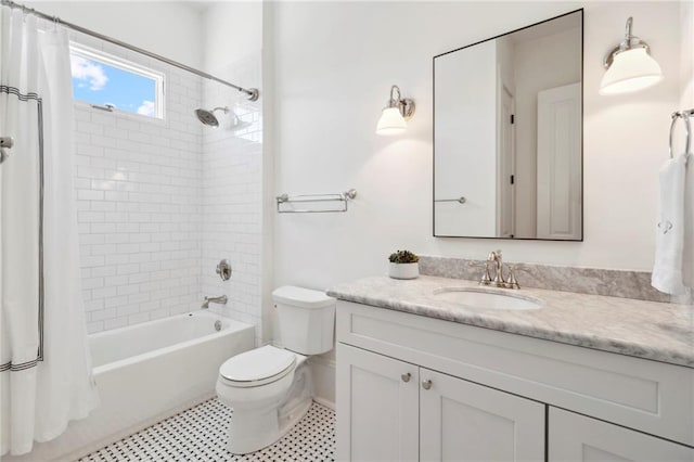 1215 Saint Andrew St, New Orleans, LA 70130 - full bathroom with toilet, vanity, and shower / bathtub combination with curtain
