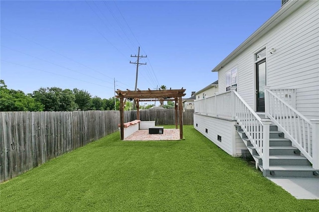 4823 Dreux Ave, New Orleans, LA 70126 - view of yard featuring a pergola and a patio area