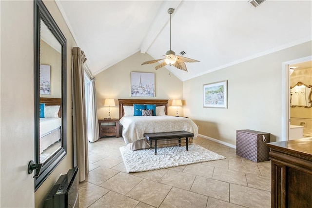 1163 Marina Dr Unit 1163, Slidell, LA 70458 - bedroom with ceiling fan, baseboards, multiple windows, connected bathroom, and crown molding