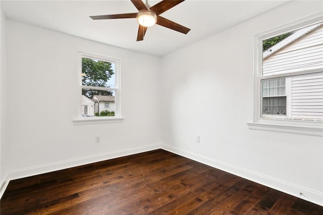 903 N Turnbull Dr, Metairie, LA 70001 - spare room with dark wood finished floors and ceiling fan