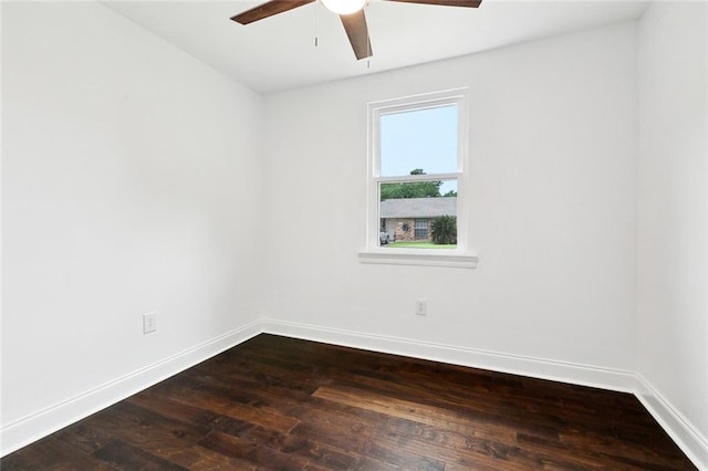 903 N Turnbull Dr, Metairie, LA 70001 - spare room featuring a ceiling fan and dark wood-style flooring