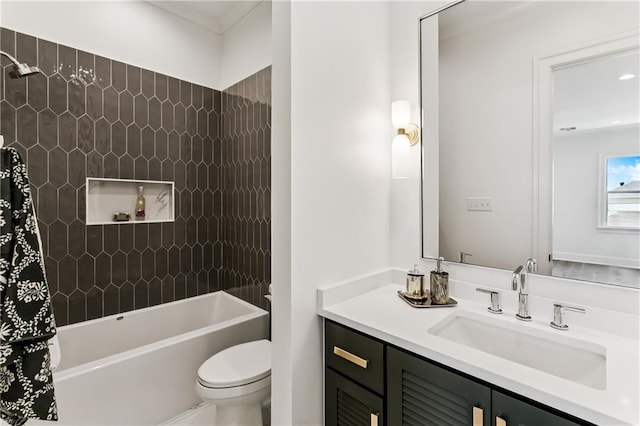 1617 Homer St, Metairie, LA 70005 - bathroom with vanity, toilet, and shower / bathtub combination