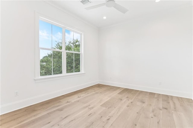 1617 Homer St, Metairie, LA 70005 - spare room with baseboards, light wood-style floors, a ceiling fan, and recessed lighting