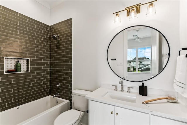 1617 Homer St, Metairie, LA 70005 - full bath with toilet, vanity, and bathing tub / shower combination
