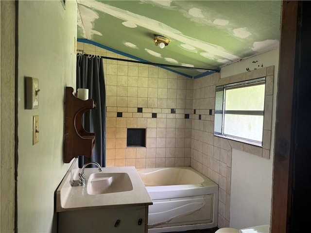 27060 Pichon Rd, Lacombe, LA 70445 - full bath with vanity and lofted ceiling