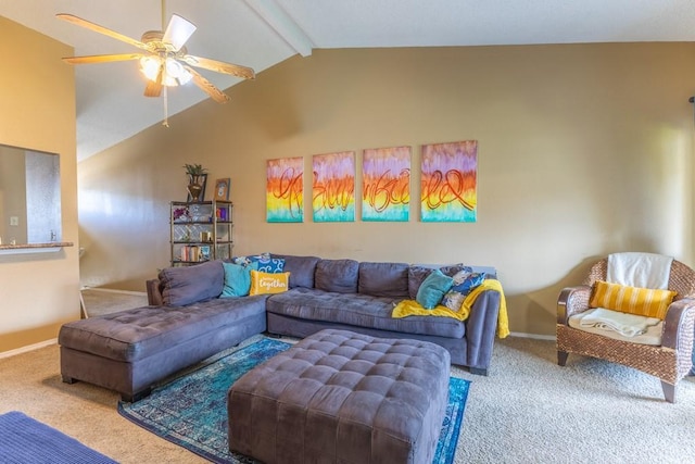 2425 Oxford Pl Unit 139, Gretna, LA 70056 - living room featuring carpet flooring, a ceiling fan, and baseboards