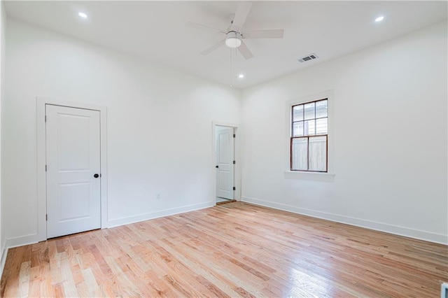 532 Elmira Ave, New Orleans, LA 70114 - unfurnished room with light wood finished floors, ceiling fan, baseboards, and recessed lighting