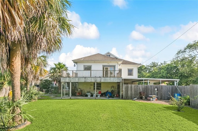 400 Aris Ave, Metairie, LA 70005 - rear view of property with a wooden deck and a patio area