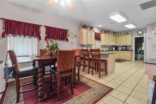 135 Maud Olive Dr, Belle Chasse, LA 70037 - dining area featuring light tile patterned floors and ceiling fan